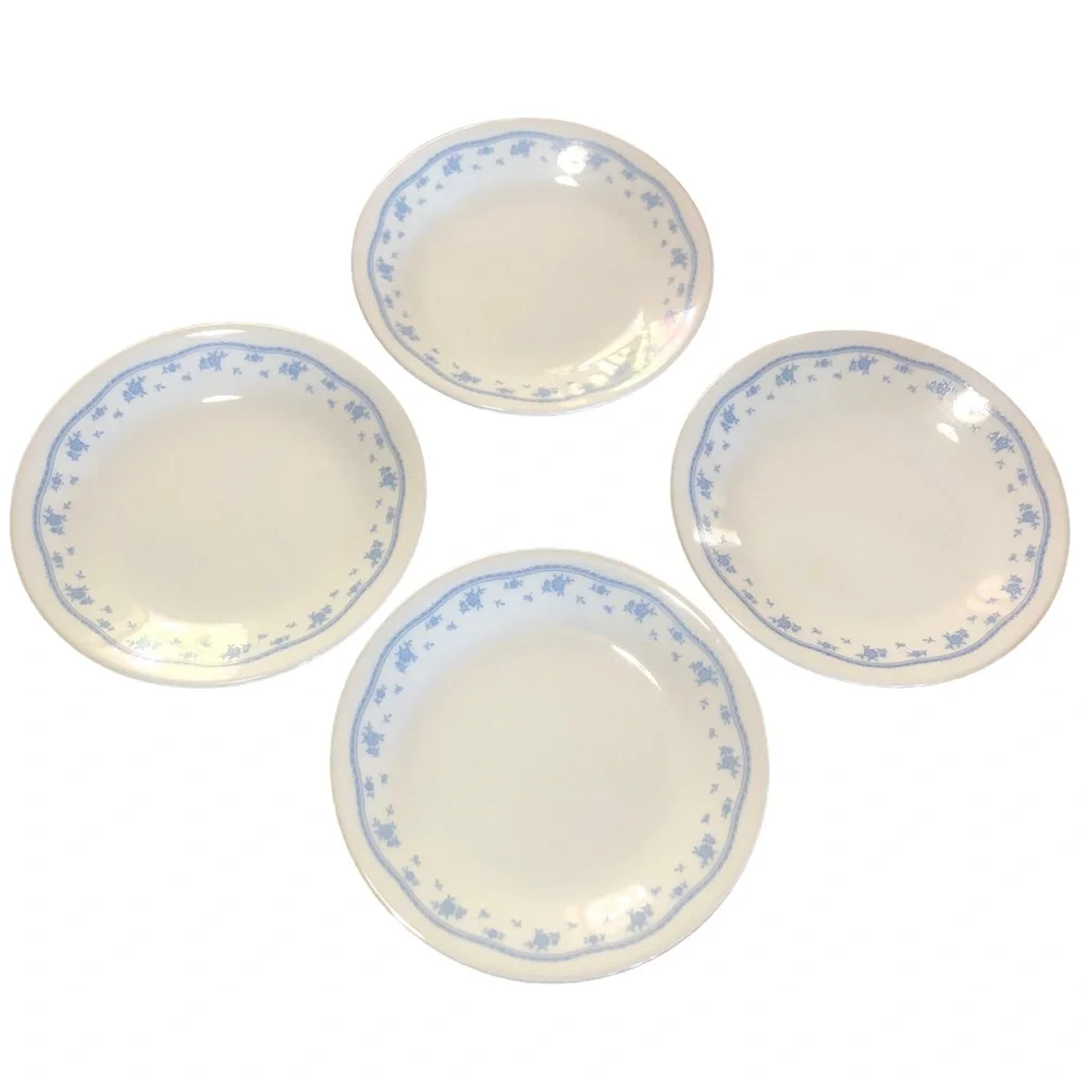 Vintage Morning Glory Pattern Set of (4) Corelle 6 3/4 Bread Plates lot #4
